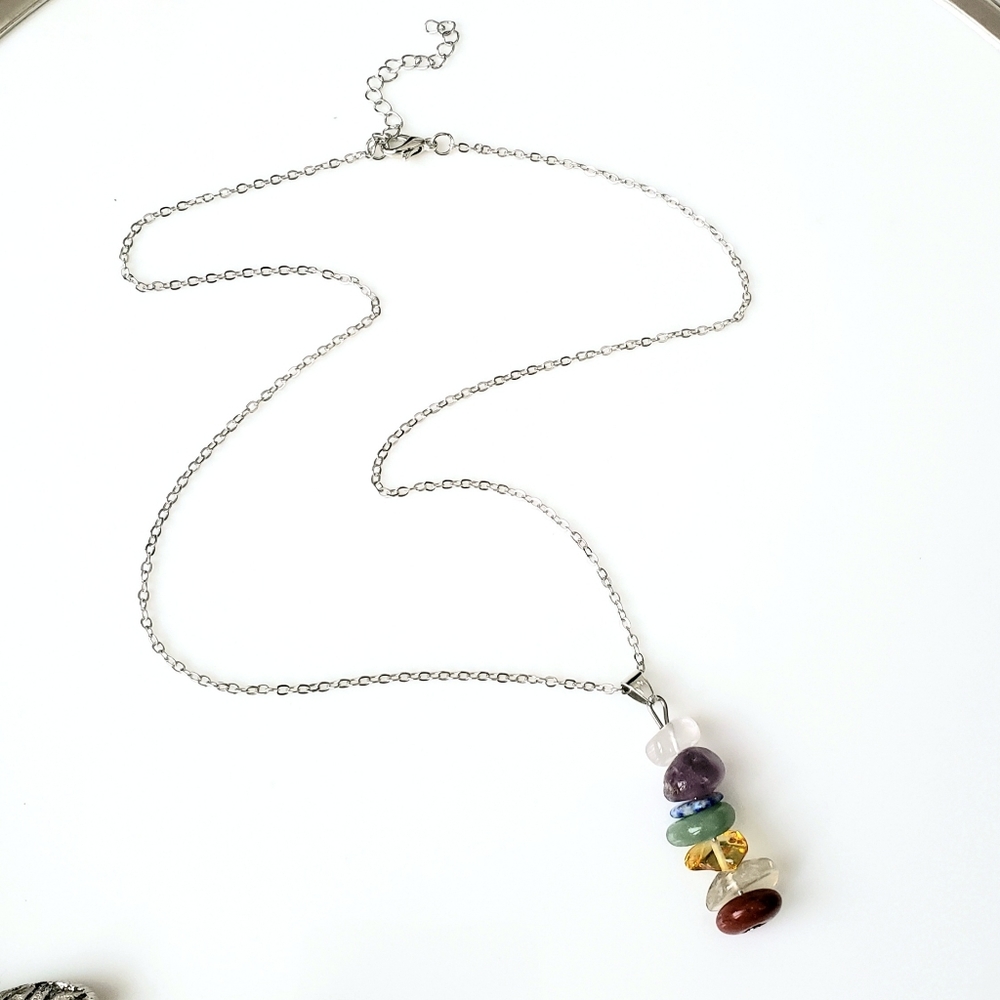 LAST ONE! Natural stone chakra necklace - Picture 4 of 5